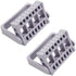KOOBOOK 2Pcs 16 Holes Acrylic Nail Art Drill Bit Holder, Exhibition Stand Organizer (Gray)