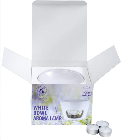 Set Set 3*10ml 3 Aromatherapy - Oil Burner White & Essential Oils - Peppermint Essential Oil - Lavender Essential Oil