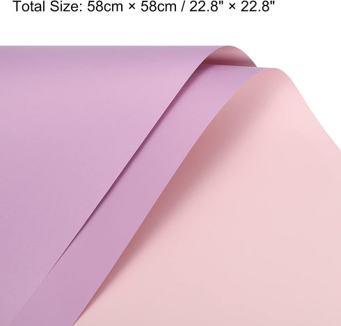 MECCANIXITY 10 Pcs Double Sided Color Flower Wrapping Paper Purple 22.8"x22.8" Waterproof for Florist Bouquet Supplies, DIY Crafts, Gift Box Packaging