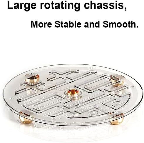 Rotating Skincare Makeup Organizer, 11" Round Lazy Susan, Clear Large Spinning Cosmetic Display Cases
