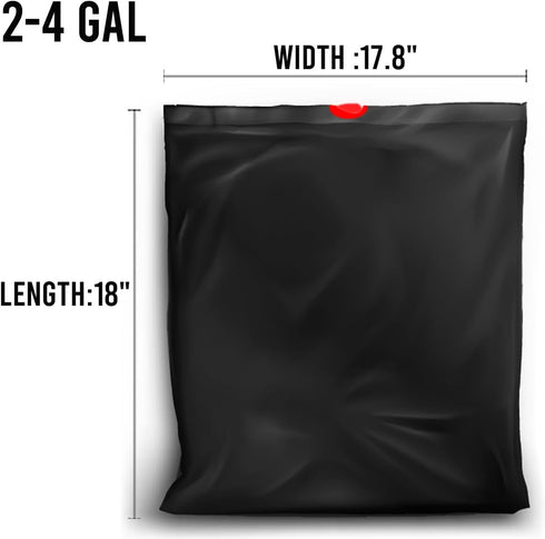 2-4 Gallon Drawstring Trash Bags, 200 Count Bulk Value Pack, Black & Unscented for Home and Business