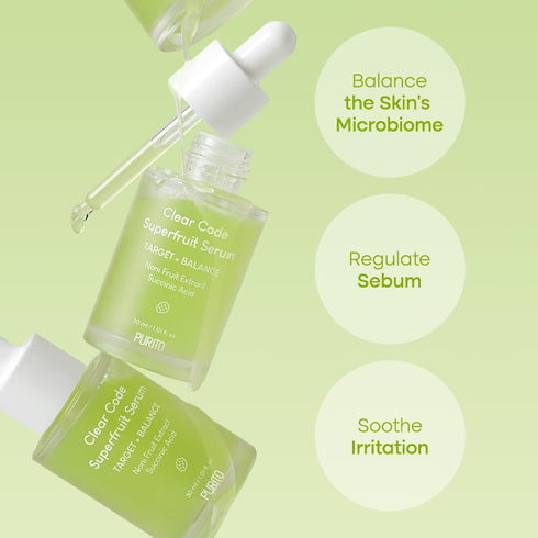 PURITO Clear Code Superfruit Serum 30ml/1.01 fl.oz., Vegan Clarifying Solution with Noni Fruit Extract