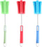 3 Pack Soft Foam Sponge Cleaning Brush Set, Adjustable Long Plastic Handle, Bottle Scrubber for Home Kitchen