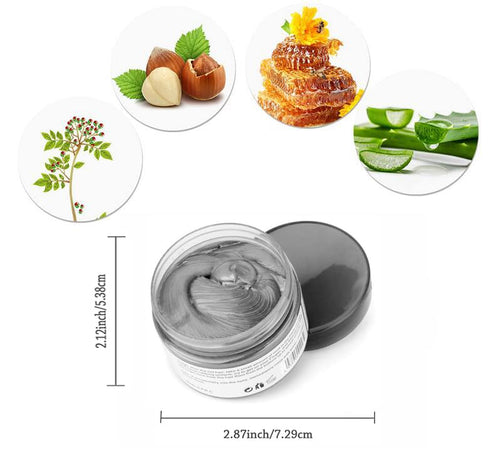 Silver Gray Hair Color Wax, 4.23 oz, Temporary Hairstyle Cream for Party, Cosplay, Daily Use