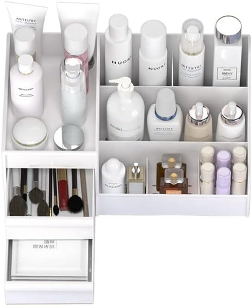 Large Capacity Makeup Organizer for Bathroom, Cosmetic Storage Box with Drawers, Desktop Container for Jewelry and