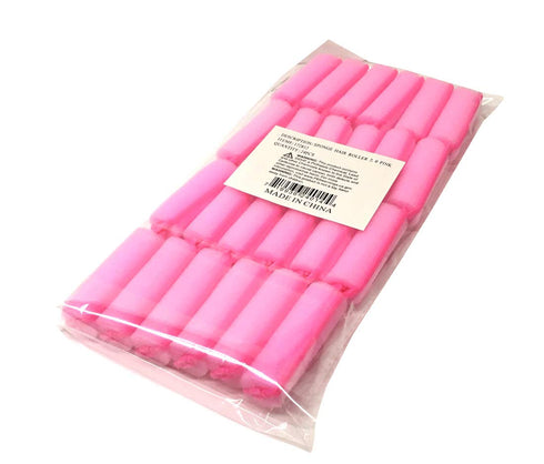 Set of 24 Small Pink Foam Sponge Hair Rollers