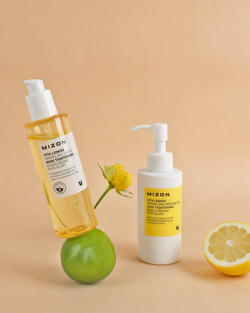MIZON Vita Lemon Peeling Gel, 150g/5.3 Oz - Lemon Peel Oil and Sparkling Water Exfoliating Gel