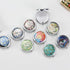 WATASAA 3-Compartment Pill Organizer with Mirror Retro Small Bronze Pill Case for Purse, Floral Design Travel Pill Box