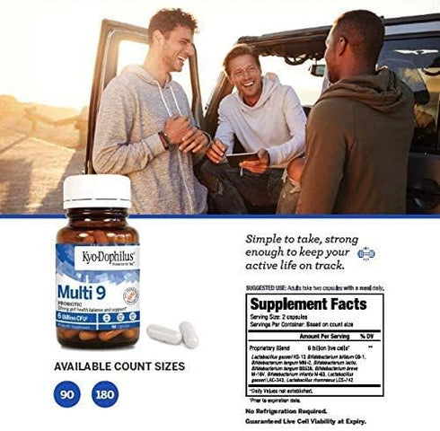 Kyolic Kyo-Dophilus Multi 9 Probiotic, 90 Capsules for Strong Gut Health Balance and Support