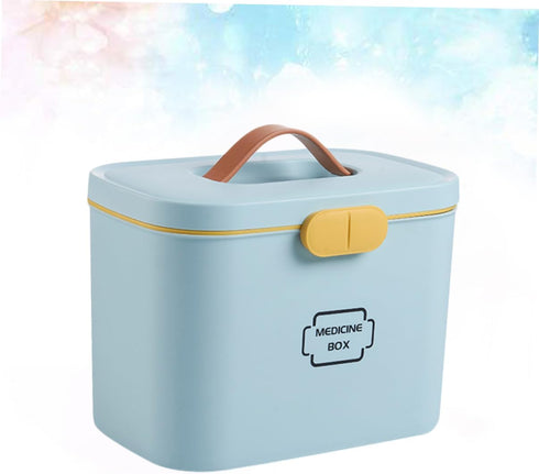 Multi-Functional First Aid Box with Emergency Handle Home Medicine Storage Organizer Compact Medicine Container