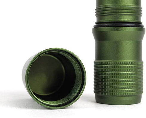 Portable Survival Capsule Tube, Waterproof Pill Container, Outdoor EDC Emergency Tool (Green)