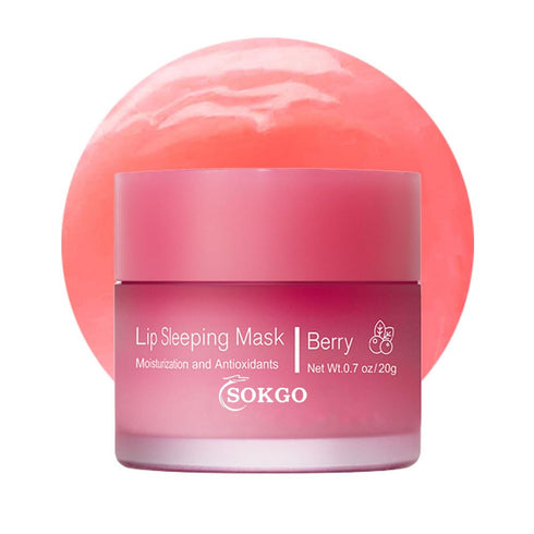 Sleeping Lip Mask, Nourish & Hydrate Lip Balm, Lip Oil, Anti-Chapped Cream for Night Sleep (Berry)