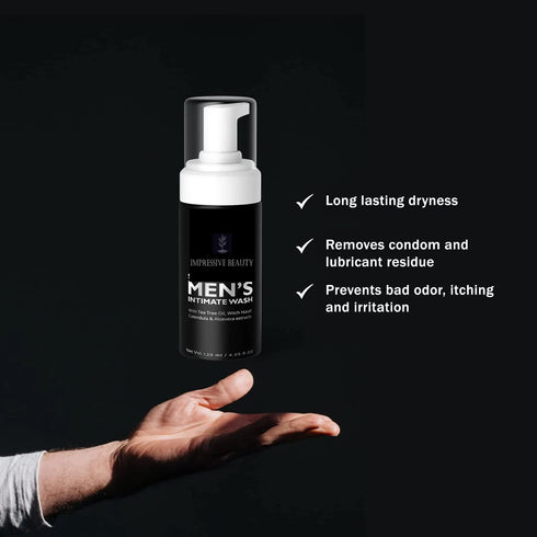 Impressive Smile 4.05 oz. Impressive Beauty Intimate Wash for Men Natural Organic with Tea Tree Oil | pH Balanced Foam