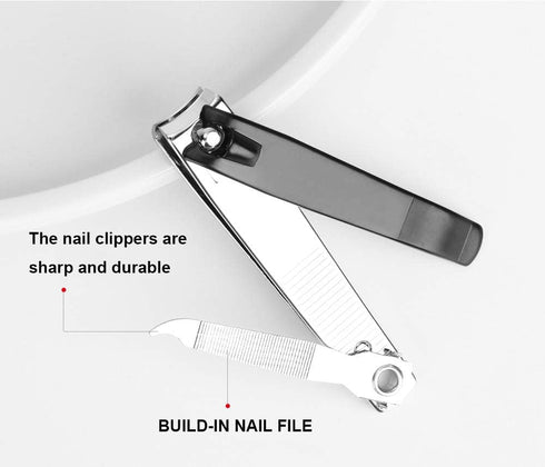 Large Nail Clippers Set, 2 Pcs Premium Stainless Steel Fingernail & Toenail Clippers with Sharp Curved Blade