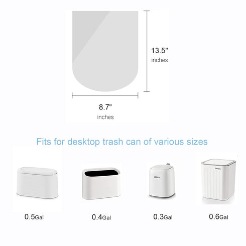SUBEKYU Mini Trash Bags, 105 Count / 7 Rolls White Trash Bags for Mini Desktop Wastebasket of Various Sizes