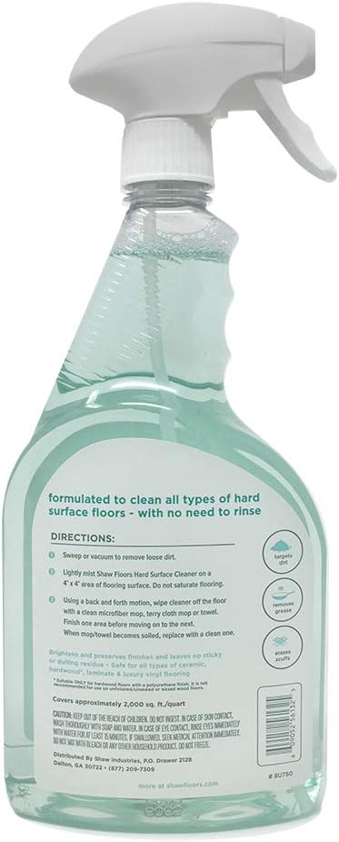 Shaw 32oz Floors Hard Surface Floor Cleaner for Ceramic Laminate Hardwood and Luxury Vinyl Spray