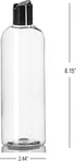 ljdeals 16 oz Clear Plastic Empty Bottles - Black Disc Top Caps, Squeezable Refillable Containers for Shampoo, Lotions