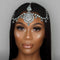 Xerling Bridal Headpiece for Wedding, Silver Zircon Crystal Dangling Tassel Hair Chain Clip-on Accessories