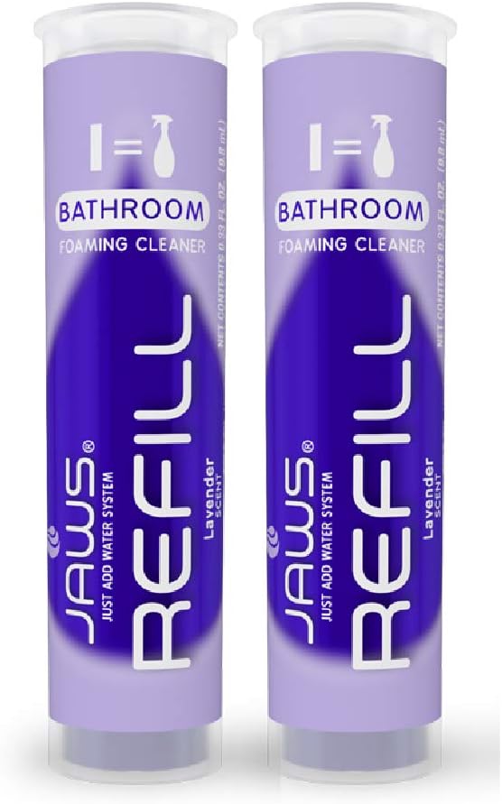 JAWS Foaming Bathroom Cleaner Refill Pack. Includes 2 Refill Pods. Refillable Cleaning