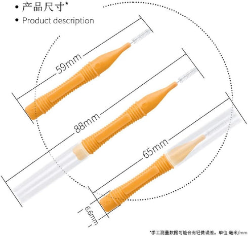 Portable Interdental Brush, 10PCS/Box for Traveling, 0.4-1.5MM Tooth Flossing Head Oral Dental Brush Tool