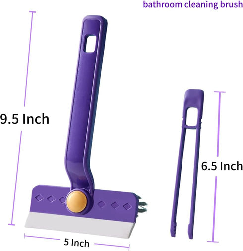 Oiyaku Lightweight Scraper Cleaning Brush with Hard Bristles and Built-in Garbage Holder, Multi-Surface Cleaner