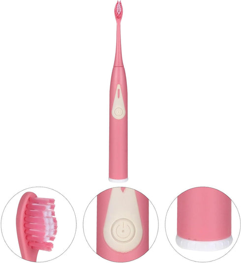 TIDTALEO Sonic Electric Toothbrush for Adults Portable Vibrating Teeth Cleaning Brush Pink Rechargeable