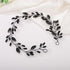 Kercisbeauty Black Rhinestones Beads Headband, Handmade Hair Accessories for Women and Girls, Wedding Bridal