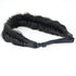 Wide Fishtail Black Headband for Women - Synthetic Hair Plaited Braids Elastic Stretch Fishtail Headband (Black)