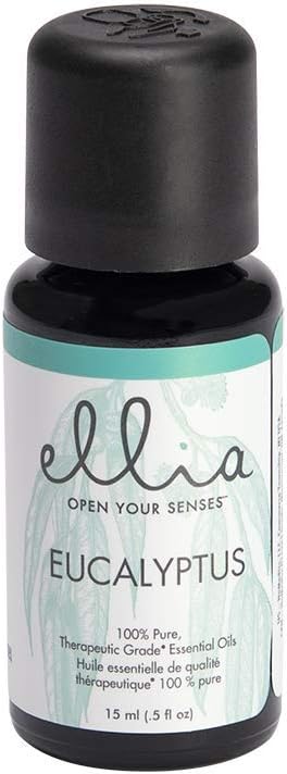 Ellia Diffuser Essential Oil Eucalyptus - 100% Pure, Therapeutic Grade, 15 mL Bottle