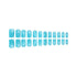 Lake Blue Press on Nails, Medium Square SWEKKE Fake Nails Full Cover, Glossy Glue on Nails for Women, 24 Pcs