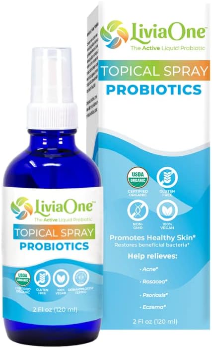 Topical Liquid Probiotics Spray - USDA-Certified Organic Probiotics, Gluten-Free Vegan, Non-GMO, 2 Fl Oz (Pack of 1)