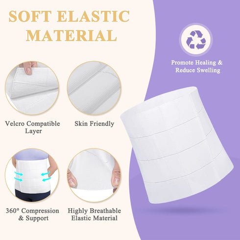 Zelen Abdominal Binder Post Surgery - Belly Band for Hysterectomy, Bariatric, Tummy Tuck, 4 Panel Compression Wrap
