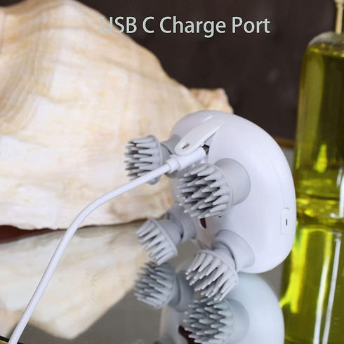 Rechargeable Electric Scalp Massager - Four-Finger Kneading for Ultimate Relaxation