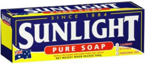 SUNLIGHT Pure Soap, 4 Bar Pack, 500g for Laundry, Kitchen or Personal Use