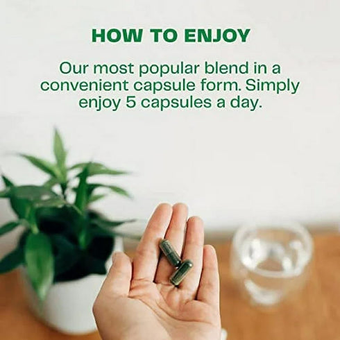 Amazing Grass Greens Blend Superfood Capsules, 150 Count: Organic Spirulina, Chlorella, Beet Root Powder, Probiotics &
