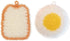 Toast and Eggs Shaped Acrylic Dish Scrubbers, Cute Food Shaped Kitchen Scrubber and Dishcloths