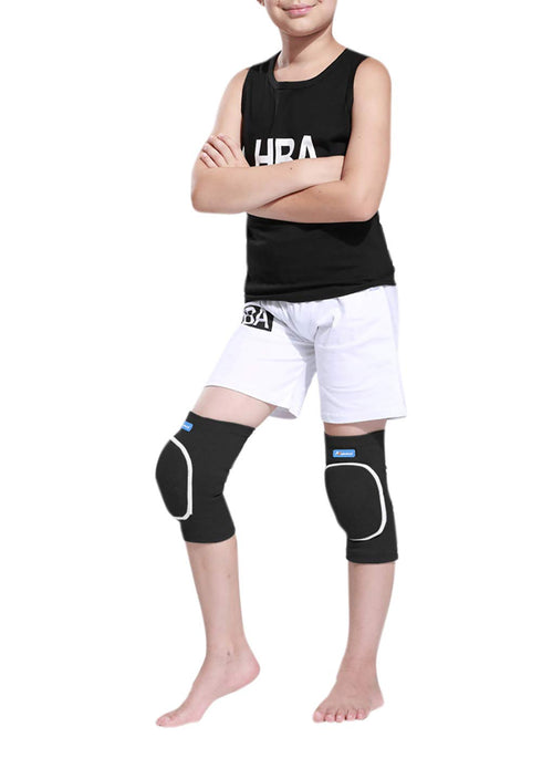 ANKOMINA Children Kids 2 Pairs Knee Pad and Elbow Support Set, Anti-Slip Breathable Flexible Elastic Protector