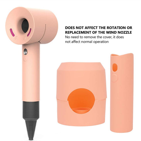 Silicone Hair Dryer Protective Cover for Dyson, Anti-Scratch Shockproof Dust Droof Travel Case Cover (Coral Orange)