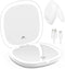 wobsion Travel Mirror with Light, Rechargeable 1x/10x Compact Dimmable Pocket Mirror, 4inch Travel Size (White)