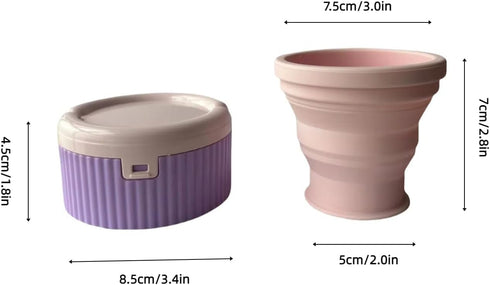 NifengJieyi 3.4x3.4x1.8inches Pill Organizer, Weekly Pill Organizer, Pill Storage with Foldable Water CupDaily Medicine