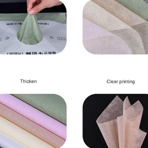 OUKEYI 200 Packaging Sheets Korean of Cotton Wrapping Flower Paper Non-Woven Floral Wrapping Paper, Waterproof Pleated