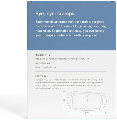 LOLA Heating Patches for Period Cramps, 3 Count, Soothing Natural Heat Therapy for Pain Relief