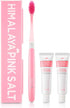 Natural Whitening Travel Kit, Medium Toothbrush & Fluoride Free Toothpaste for Teeth Whitening, Travel Size