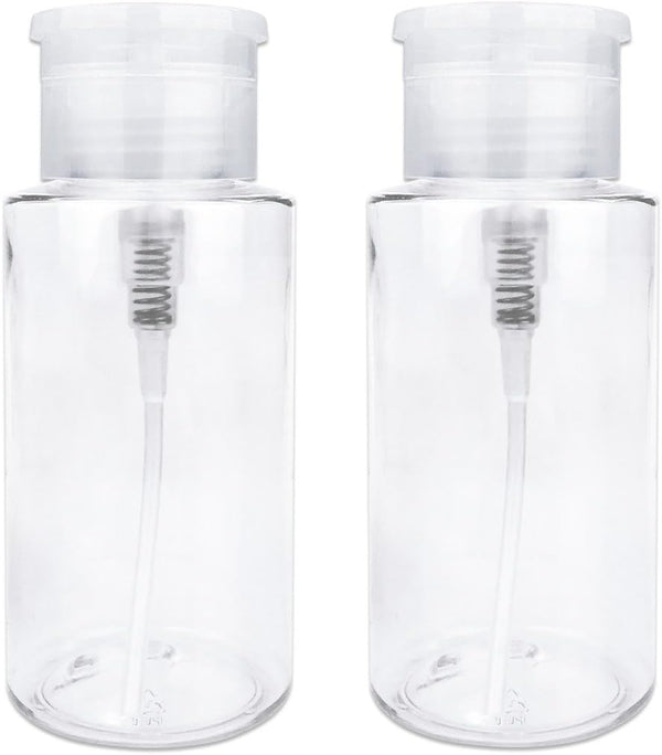 PANA Liquid Push Down Pump Dispenser Empty Bottle with Flip Top Cap, 10oz, Clear (Quantity: 2 Pieces)