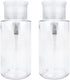 PANA Liquid Push Down Pump Dispenser Empty Bottle with Flip Top Cap, 10oz, Clear (Quantity: 2 Pieces)