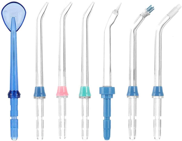 TUREWELL Dental Water Flosser Nozzles, 7PCS Replacement Jet Tips for Family Oral Irrigator Models FC165, FC168 & More
