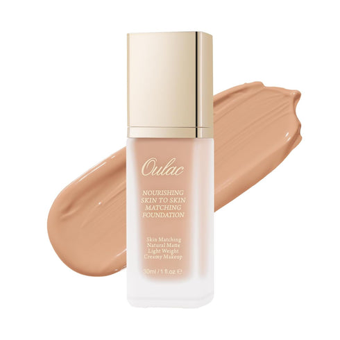 Oulac Foundation Makeup, Skincare Infused with Aloe Leaf and Vitamin E, Medium to High Coverage, Honey 30ml