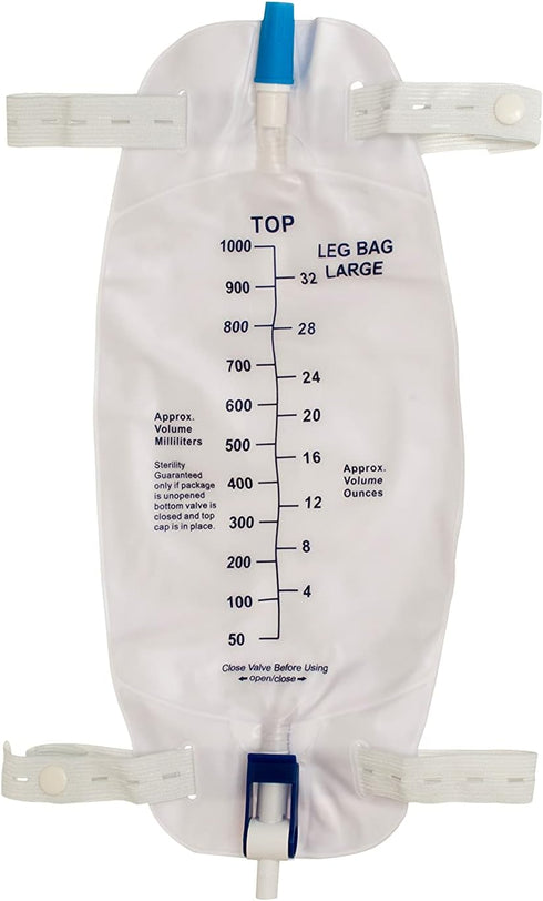 3 Pack ViDava Leg Bag Urinary Drainage Bag, 32 Oz with 3 18” Tubings, Anti-Reflux Valve, Easy Flip Drain and 1 Deluxe