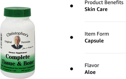 Complete Tissue and Bone Formula by Dr. Christopher | 100 VCaps | 440 MG Each