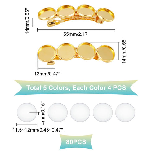 UNICRAFTALE 20Pcs Hair Barrettes Settings Brass DIY Blank Hair Barrettes for Women